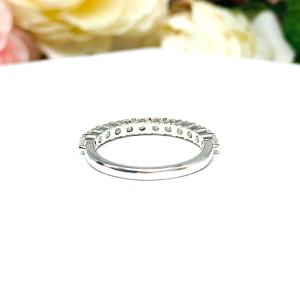 Natural White Topaz Sterling Silver Band - 2.5mm round gemstones - Alternative wedding or anniversary ring