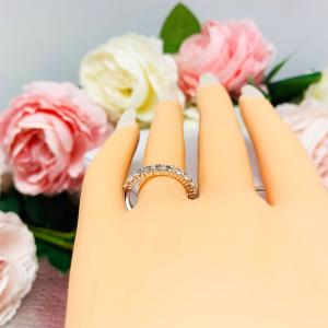 Natural White Topaz Sterling Silver Band - 2.5mm round gemstones - Alternative wedding or anniversary ring