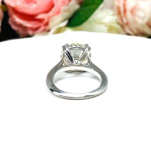 Round Cubic Zirconia Engagement Ring Size 6 – 12mm or 13mm, Near Colorless, Sterling Silver