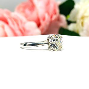 8mm Old European Cut Cubic Zirconia Low Profile Engagement Ring SIZE 10 FINAL SALE