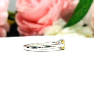 February Amethyst and November Citrine Two Stone Mother Family Birthstone Ring 4mm Round SIZE 6 FINAL SALE