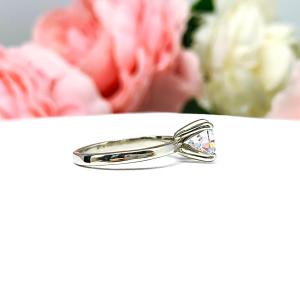 Petite Round Cubic Zirconia Engagement Ring