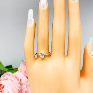 Heart Cubic Zirconia Low Profile Engagement Ring