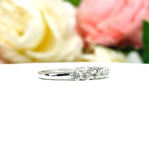 Natural White Topaz Sterling Silver Band - 2.5mm round gemstones - Alternative wedding or anniversary ring