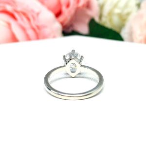 Oval CZ 6 Prong Engagement Ring 9x7mm 2 Carats 10x8mm 2.5 Carats