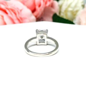 Radiant Cubic Zirconia Engagement Lower Profile Ring