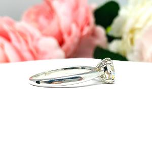 8mm Old European Cut Cubic Zirconia Low Profile Engagement Ring SIZE 10 FINAL SALE