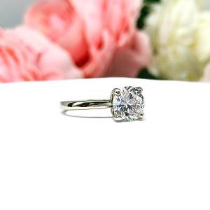 Petite Round Cubic Zirconia Engagement Ring