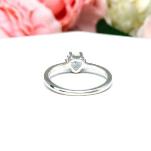Heart Cubic Zirconia Low Profile Engagement Ring