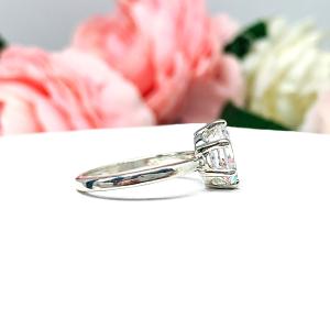 Oval CZ 6 Prong Engagement Ring 9x7mm 2 Carats 10x8mm 2.5 Carats