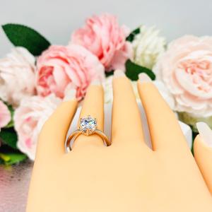 Oval CZ 6 Prong Engagement Ring 9x7mm 2 Carats 10x8mm 2.5 Carats