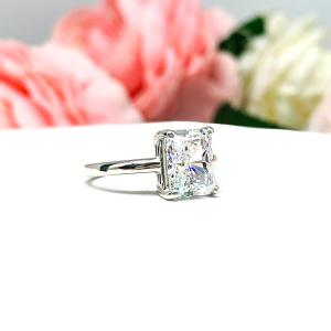 Radiant Cubic Zirconia Engagement Lower Profile Ring