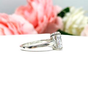 Radiant Cubic Zirconia Engagement Lower Profile Ring