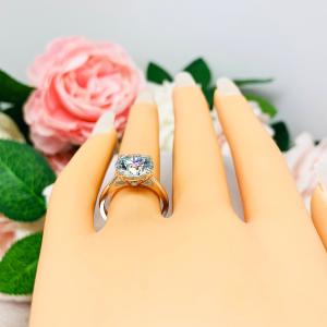 Round Steel Blue Moissanite Sterling Silver Engagement Ring Authentic 10.5mm 4.41 carats