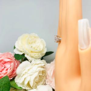 Radiant CZ 9x7mm Sterling Silver Engagement Ring Round Accents