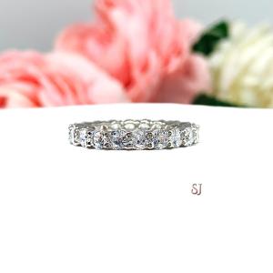 Round 3mm Cubic Zirconia Eternity Wedding Band SIZE 6 FINAL SALE