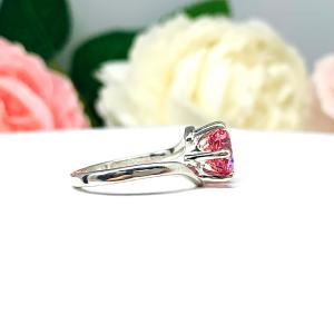 Lab Padparadscha Sapphire 8mm Round Ring Size 5