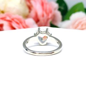 Natural White Topaz 10mm Heart Ring SIZE 8.5 FINAL SALE