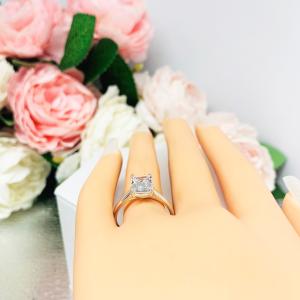 Emerald-Cut CZ Engagement Ring • 10x8mm, Sterling Silver, Size 4.75