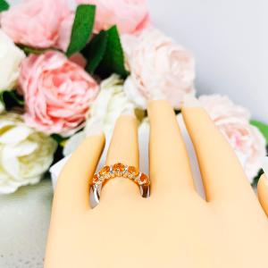 Natural Mexican Fire Opal Round Five Stone Ring