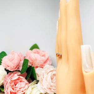 Natural Mexican Fire Opal Round Five Stone Ring