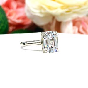 Elongated Asscher 10x8mm Cubic Zirconia Engagement Ring Size 6.25 FINAL SALE