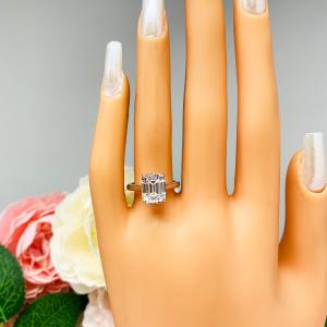 Elongated Asscher 10x8mm Cubic Zirconia Engagement Ring Size 6.25 FINAL SALE