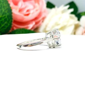 Heart Cubic Zirconia Six Prong Cathedral Engagement Ring
