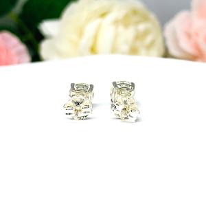 Round Moissanite Stud Earrings - Sterling Silver settings - April Birthstone Alternative - Authentic stones