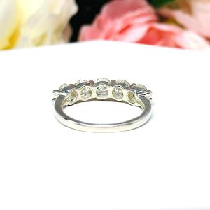 Round Near Colorless CZ Five Stone Ring 4.5mm Floating SIZES 6.5 AND 8 FINAL SALE