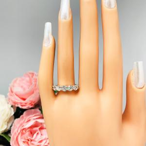 Round Near Colorless CZ Five Stone Ring 4.5mm Floating SIZES 6.5 AND 8 FINAL SALE