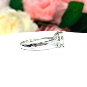 Emerald-Cut CZ Engagement Ring • 10x8mm, Sterling Silver, Size 4.75
