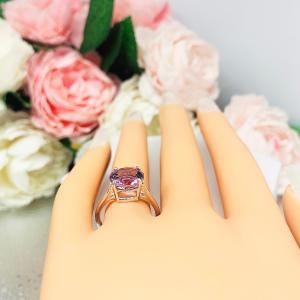 Genuine Lavender Amethyst Round Ring