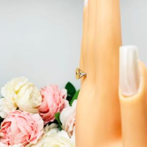 Canary Yellow 10x8mm Oval CZ Engagement Ring Size 6