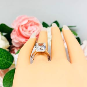 Radiant Cubic Zirconia 12x10mm Engagement Ring