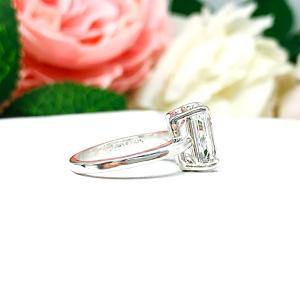 Lab White Sapphire 10x8mm Emerald Cut Ring