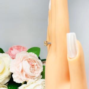 Round Champagne 9mm Cubic Zirconia Engagement Ring