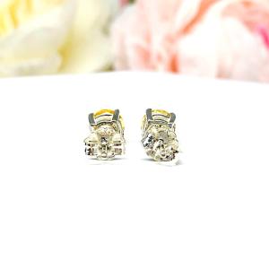 Golden Citrine Stud Earrings - Round 6mm natural gemstones - November birthstone gift