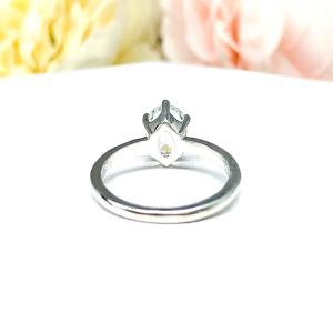 Natural White Topaz Oval Solitaire Ring - 6 prong sterling silver setting
