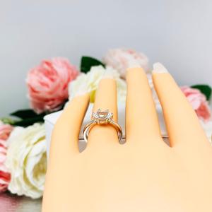 Lab White Sapphire Oval East West Horizontal Set Ring