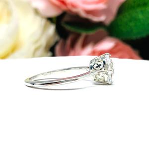 Lab White Sapphire 8x6mm Elongated Cushion Antique Design Ring Size 7