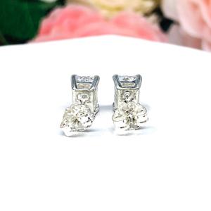 Radiant Cut Cubic Zirconia Stud Earrings - 6A quality czs - Sterling silver basket settings