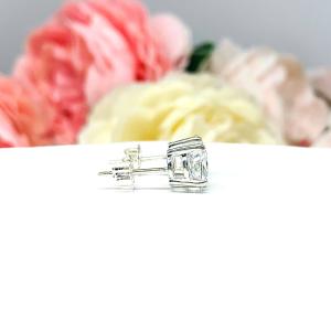 Old European Cut Cubic Zirconia Basket Stud Earrings