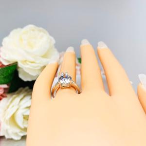 Pear Near Colorless 13x9mm CZ Wide Band Engagement Ring