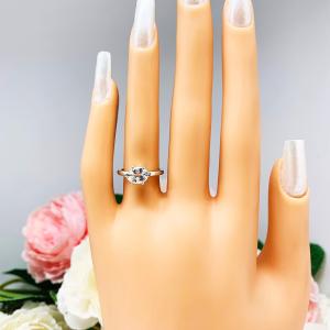 Lab White Sapphire Oval East West Horizontal Set Ring