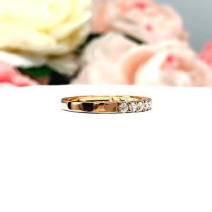 Round Moissanite 2mm Half-Eternity 10k Rose Gold Wedding Band Size 6.5 FINAL SALE