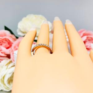 Round Moissanite 2mm Half-Eternity 10k Rose Gold Wedding Band Size 6.5 FINAL SALE