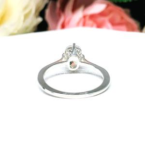 Lab White Sapphire 8x6mm Elongated Cushion Antique Design Ring Size 7