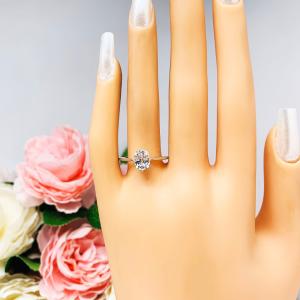 Lab White Sapphire 8x6mm Elongated Cushion Antique Design Ring Size 7