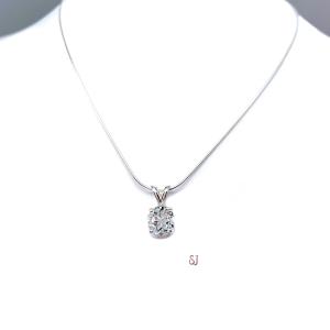 Round White Topaz Pendant - Sterling silver necklace - Three size options